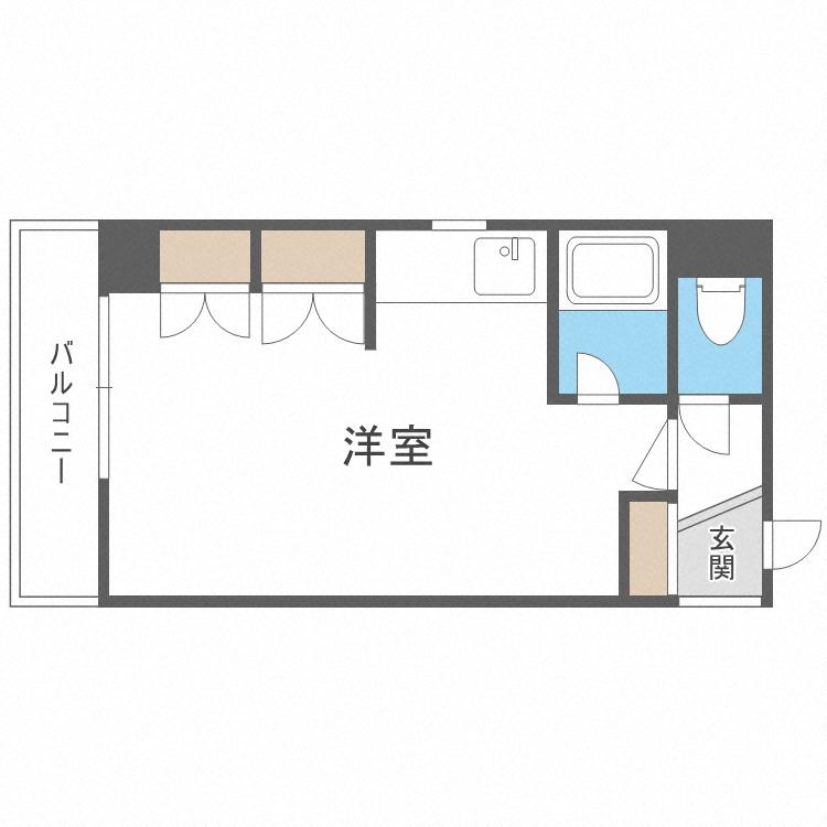 ヴァンクール北5条(ワンルーム/6階)の間取り写真