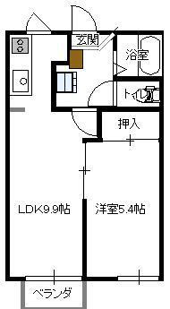 フレグランス・M A棟(1LDK/1階)の間取り写真
