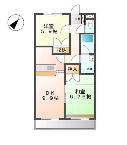 エトワール20(2DK/1階)の間取り写真