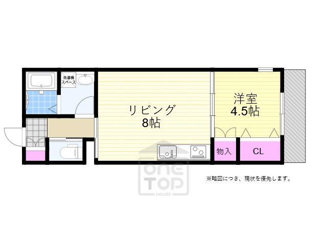 パルクとねやま(1LDK/1階)の間取り写真