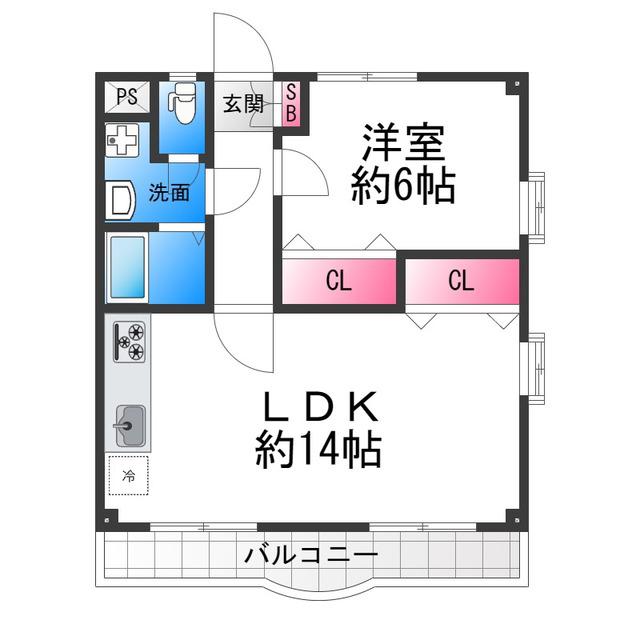 アーバンフォレスト(1LDK/4階)の間取り写真