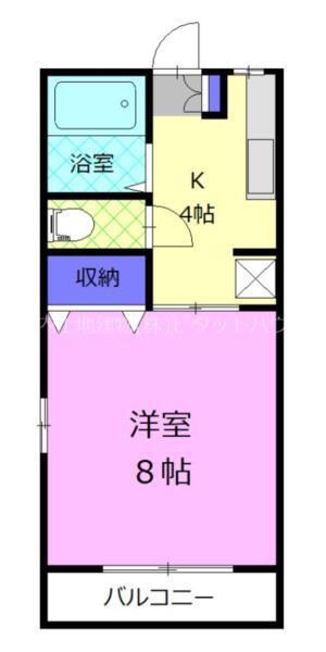 窪屋敷ハイツ(1K/2階)の間取り写真