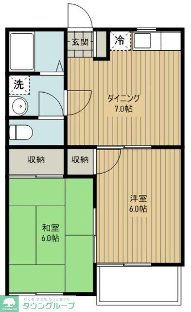 ルミエール水野(2DK/2階)の間取り写真