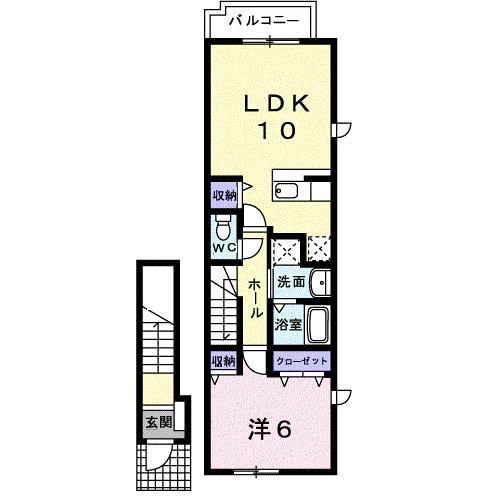 レジデンス グレイス(1LDK/2階)の間取り写真
