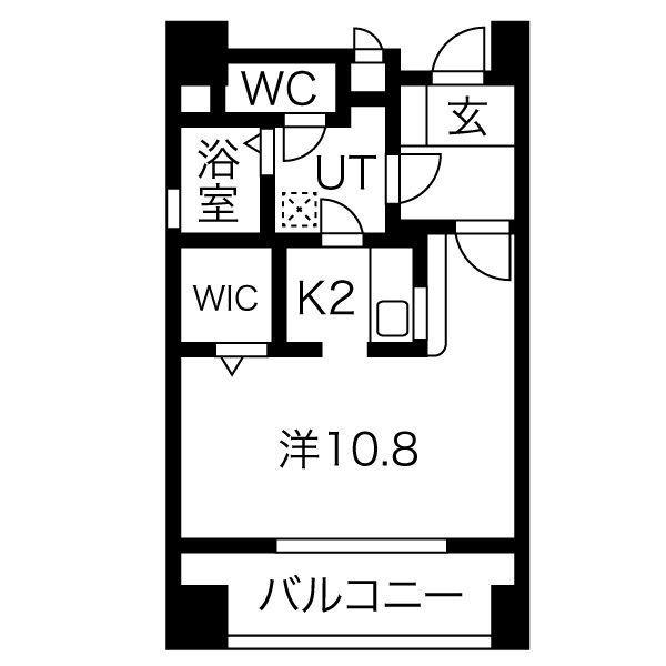 カルム緑地公園III(1K/6階)の間取り写真