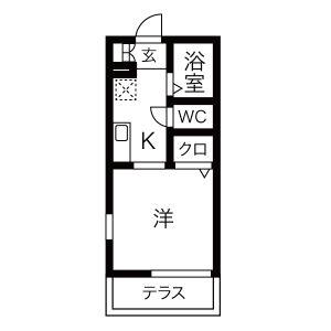 コーポエイボン(1K/1階)の間取り写真