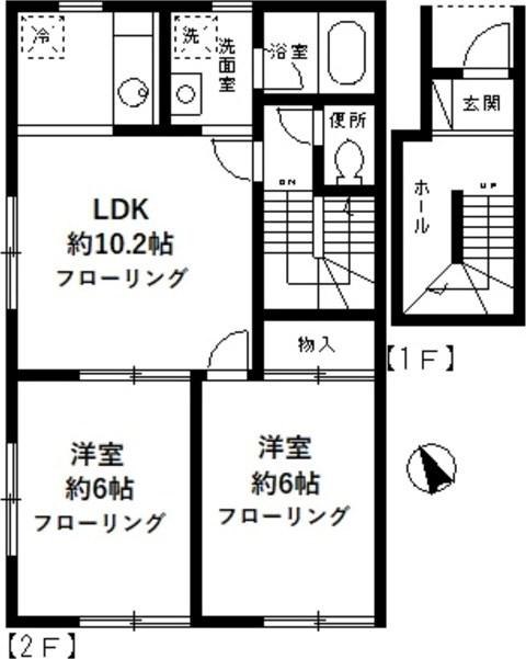 ソレーユ南荻窪(2LDK/2階)の間取り写真