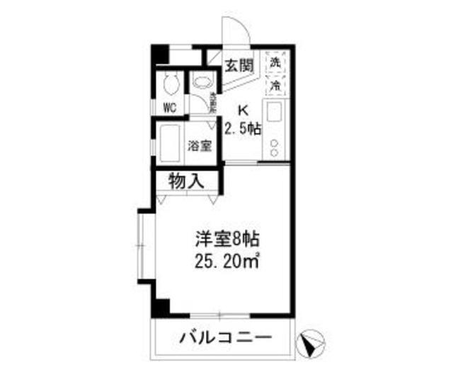 ホーメスト北原T・M(1K/3階)の間取り写真