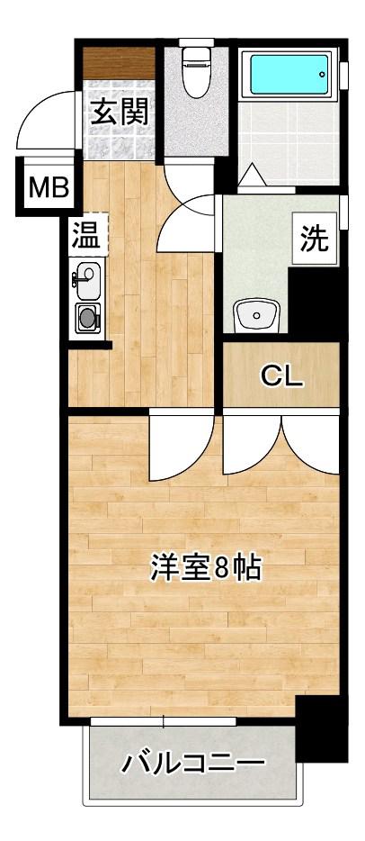 ダイナコート小倉下到津I(1K/4階)の間取り写真