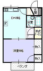 ハイツアクシス202号(1DK/2階)の間取り写真