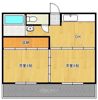 アーバンライフ若宮II(2DK/1階)の間取り写真