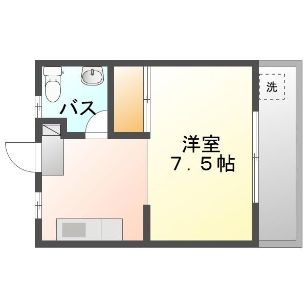 シティーハイツ内間(ワンルーム/2階)の間取り写真