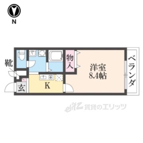 ラフィーネ九条(1K/2階)の間取り写真