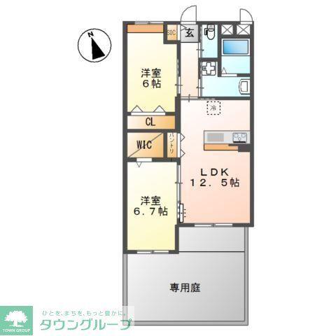 LA MAISON DU REVE (2LDK/1階)の間取り写真
