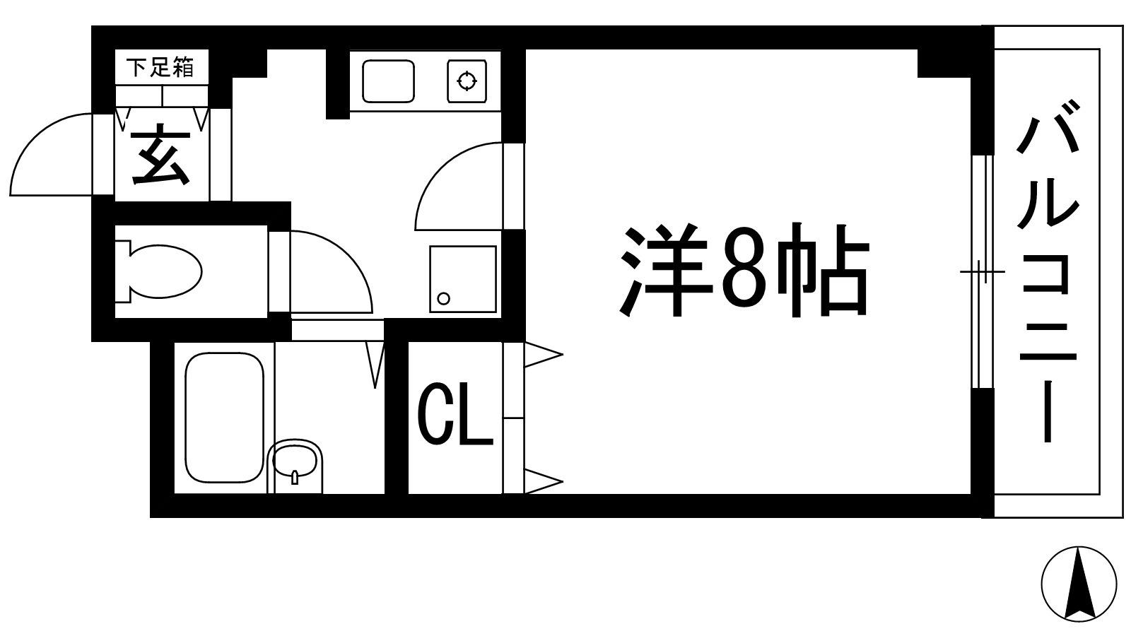 マサーレ川西(1K/3階)の間取り写真
