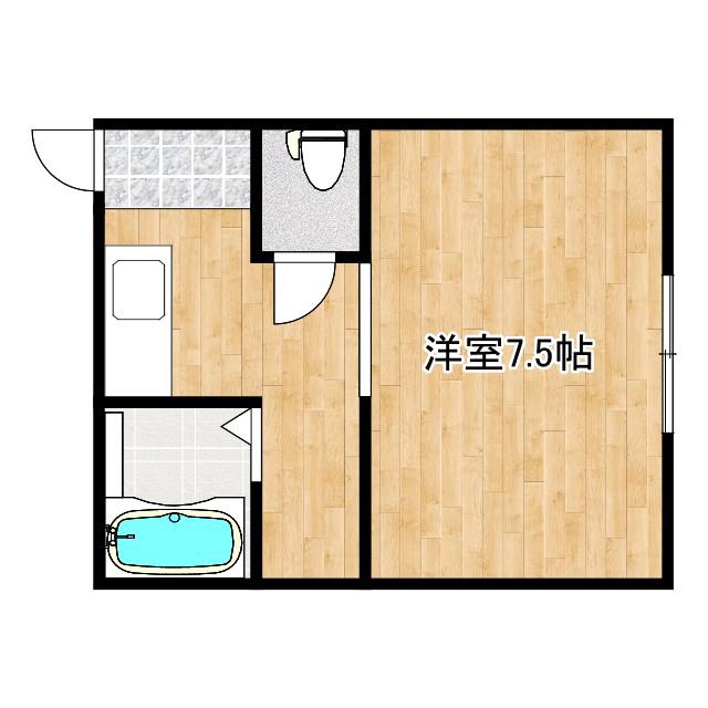 富士マンション(ワンルーム/1階)の間取り写真