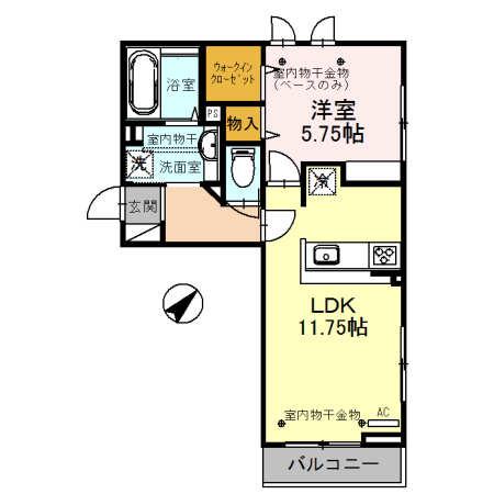HAKUREI(1LDK/2階)の間取り写真
