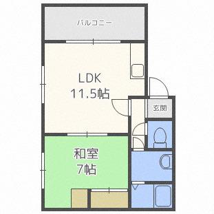 エスコート20(1LDK/2階)の間取り写真
