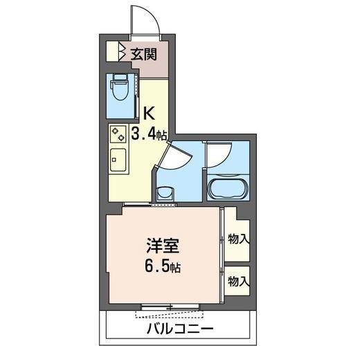 ショコラ(1K/1階)の間取り写真