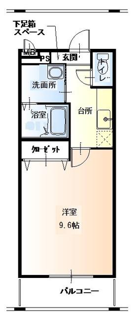 コンフォート三宝(1K/2階)の間取り写真
