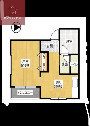 ライフハウスツネII号館(1DK/3階)の間取り写真