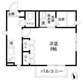 LIBERTE(1K/2階)の間取り写真