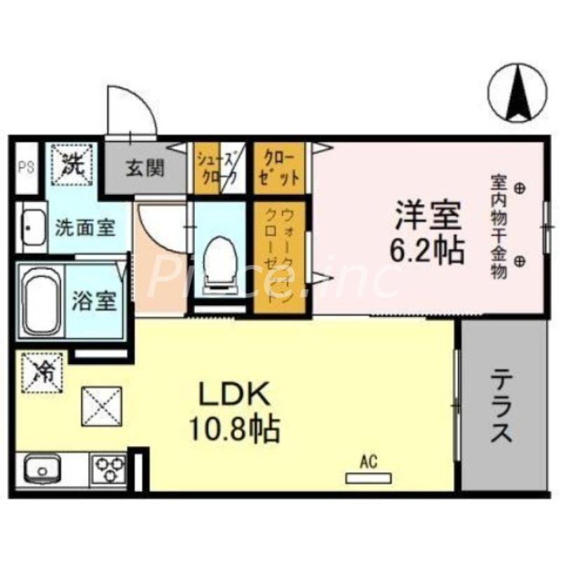 グランドール清水(1LDK/1階)の間取り写真