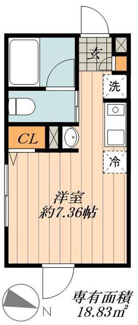デュオメゾン千住中居町(ワンルーム/3階)の間取り写真