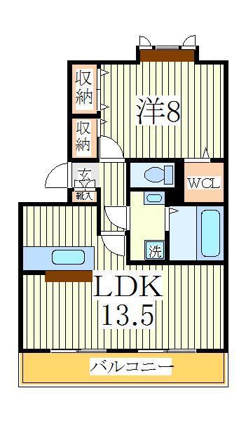 ソレーユソシア柏(1LDK/1階)の間取り写真
