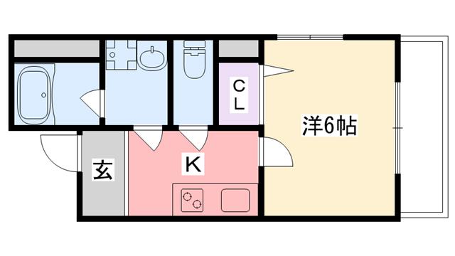 ドルチェN(1K/2階)の間取り写真