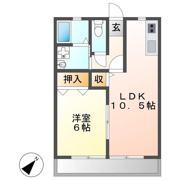 パルティータ(1LDK/2階)の間取り写真