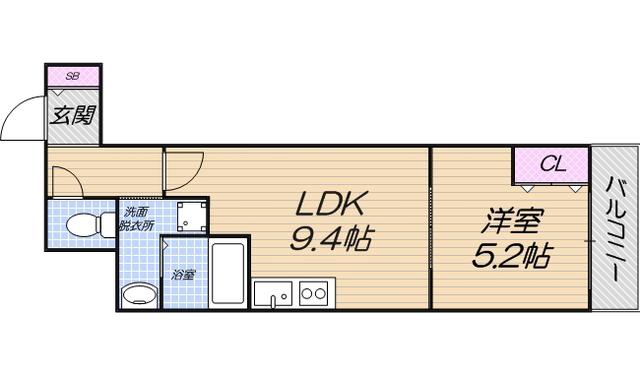 フジパレスあびこII番館(1LDK/3階)の間取り写真