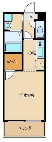 1ST VILLA(1K/2階)の間取り写真