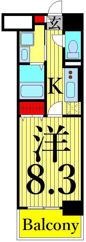 ランエージ新御徒町(1K/11階)の間取り写真