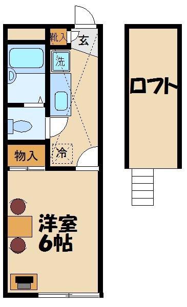 レオパレスプランドール(1K/2階)の間取り写真
