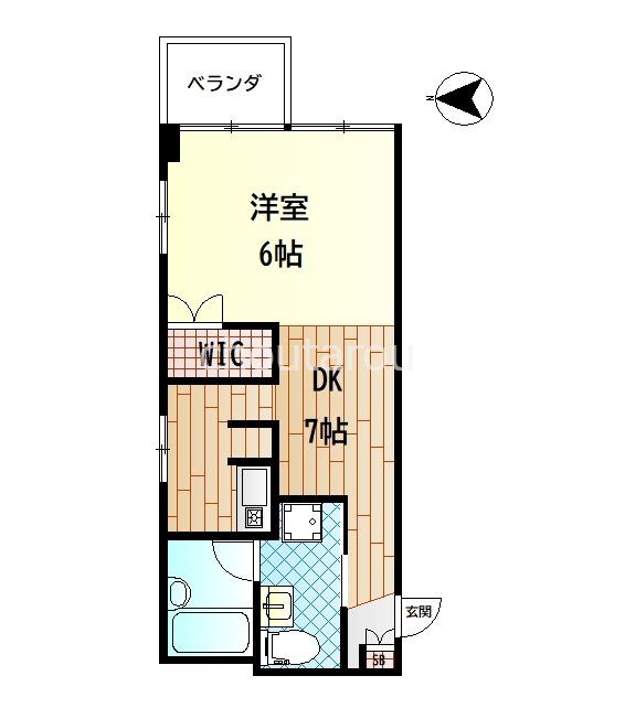 川越正道マンション(1DK/3階)の間取り写真