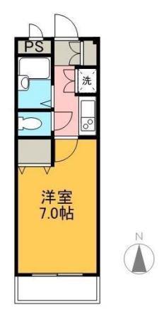 メゾンクレール(1K/2階)の間取り写真