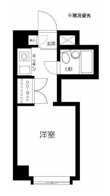 日吉パ-ルハイツ(ワンルーム/4階)の間取り写真
