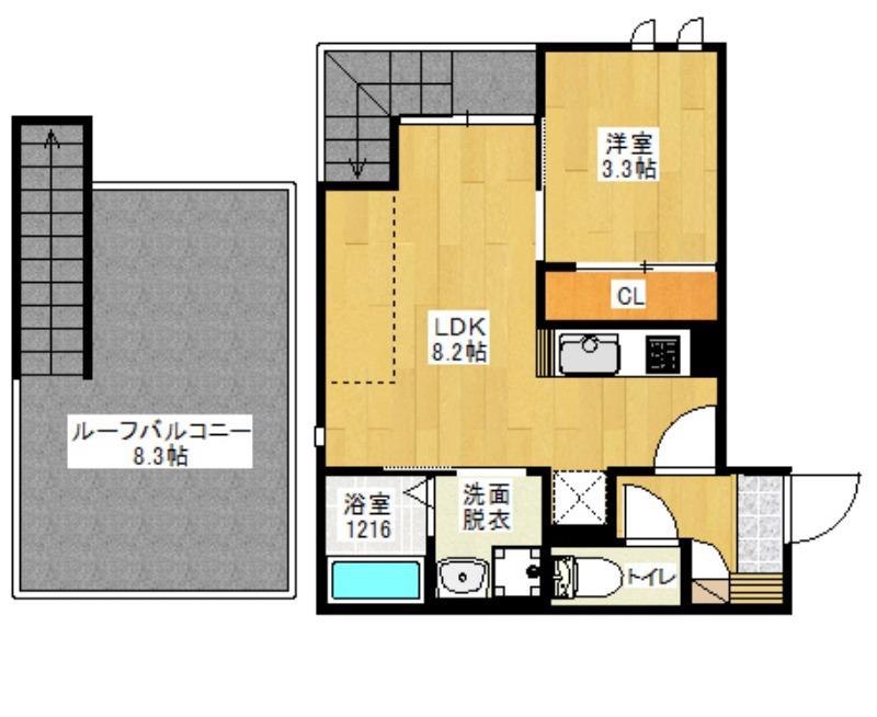 GRANDTIC RESIDENCE宝塚(1SLDK/2階)の間取り写真
