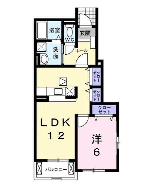 サニーパレスII(1LDK/1階)の間取り写真