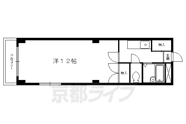ACUERDO仁王門(1K/3階)の間取り写真