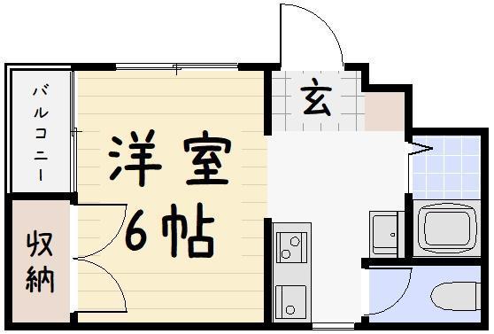 紫陽花館(ワンルーム/1階)の間取り写真