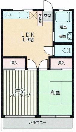 内田マンション(2LDK/2階)の間取り写真