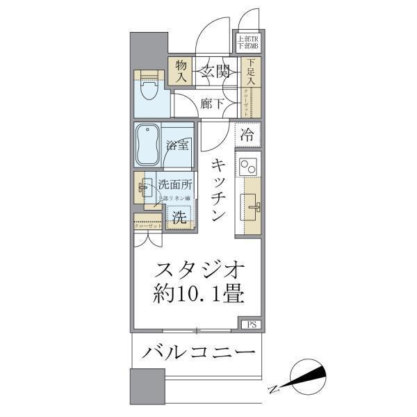 BRILLIA TOWERS目黒サウスレジデンス ブリリアタワーズ目黒(ワンルーム/11階)の間取り写真