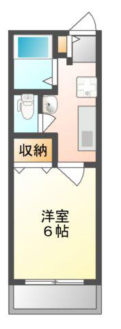 メゾンTH山本(1K/1階)の間取り写真