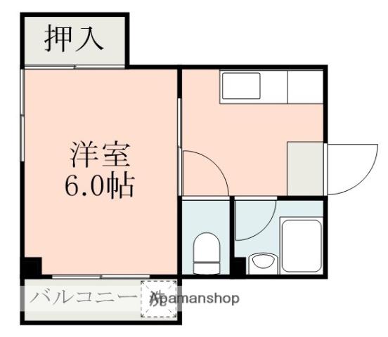 福美ハイツ(1K/3階)の間取り写真