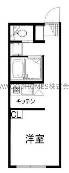 能見台ロイヤルコート(ワンルーム/1階)の間取り写真