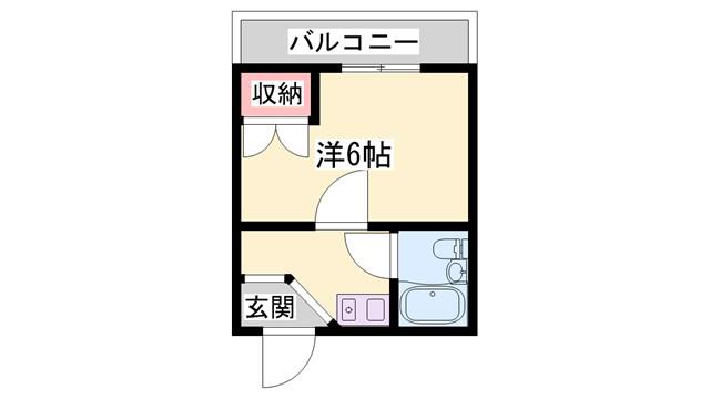 サニープラザCタイプ(1K/3階)の間取り写真