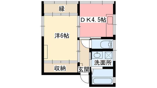 轡田ビル(1DK/3階)の間取り写真