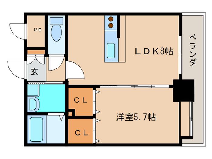 FUSHI BLD(1LDK/7階)の間取り写真